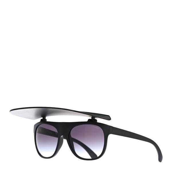 Chanel Acetate Visor Sunglasses 71046 Matte Black 942386