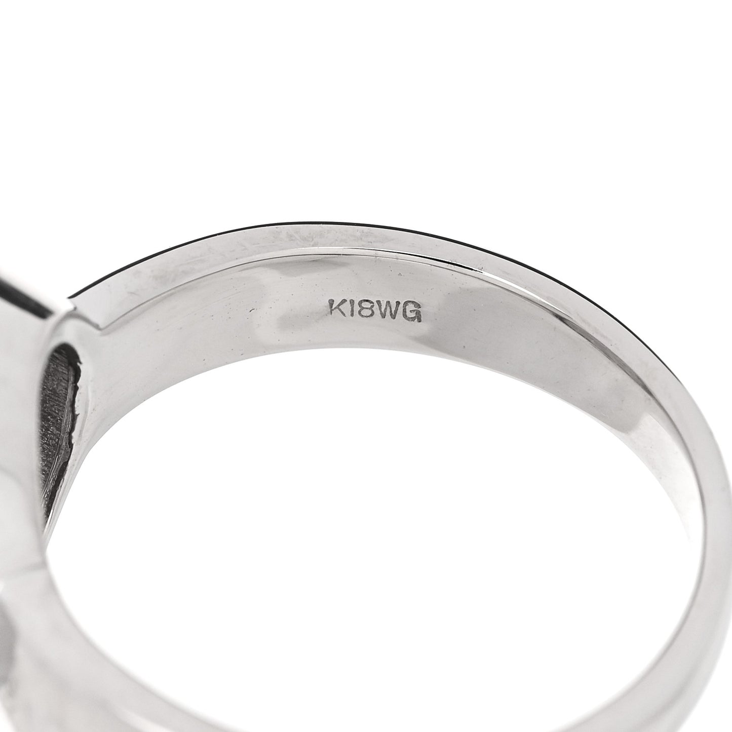 18K White Gold Diamond .60ctw Round Pave Charm Ring  53 6.25