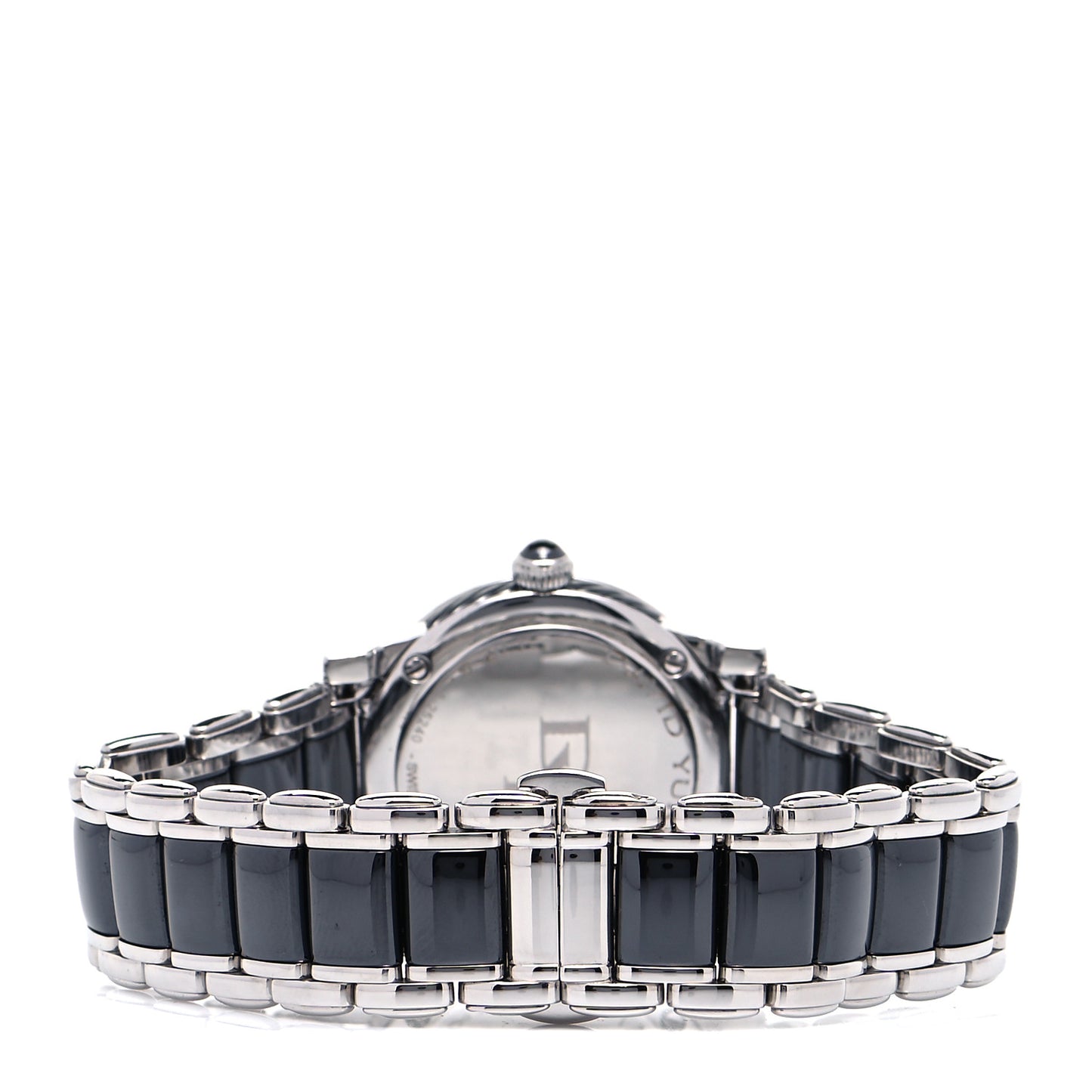 Stainless Steel Ceramic Diamond Bezel 30mm Classic Quartz Watch Black