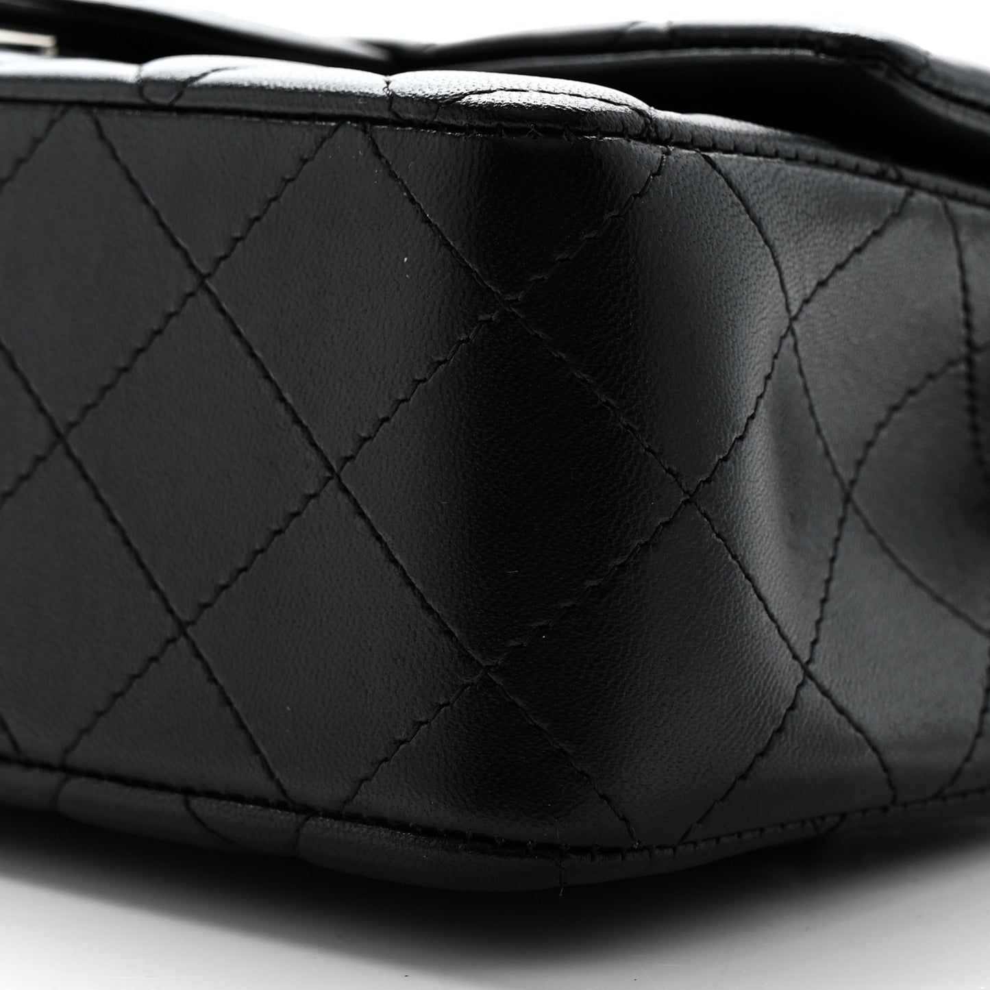 Lambskin Quilted Mini Rectangular Flap Black