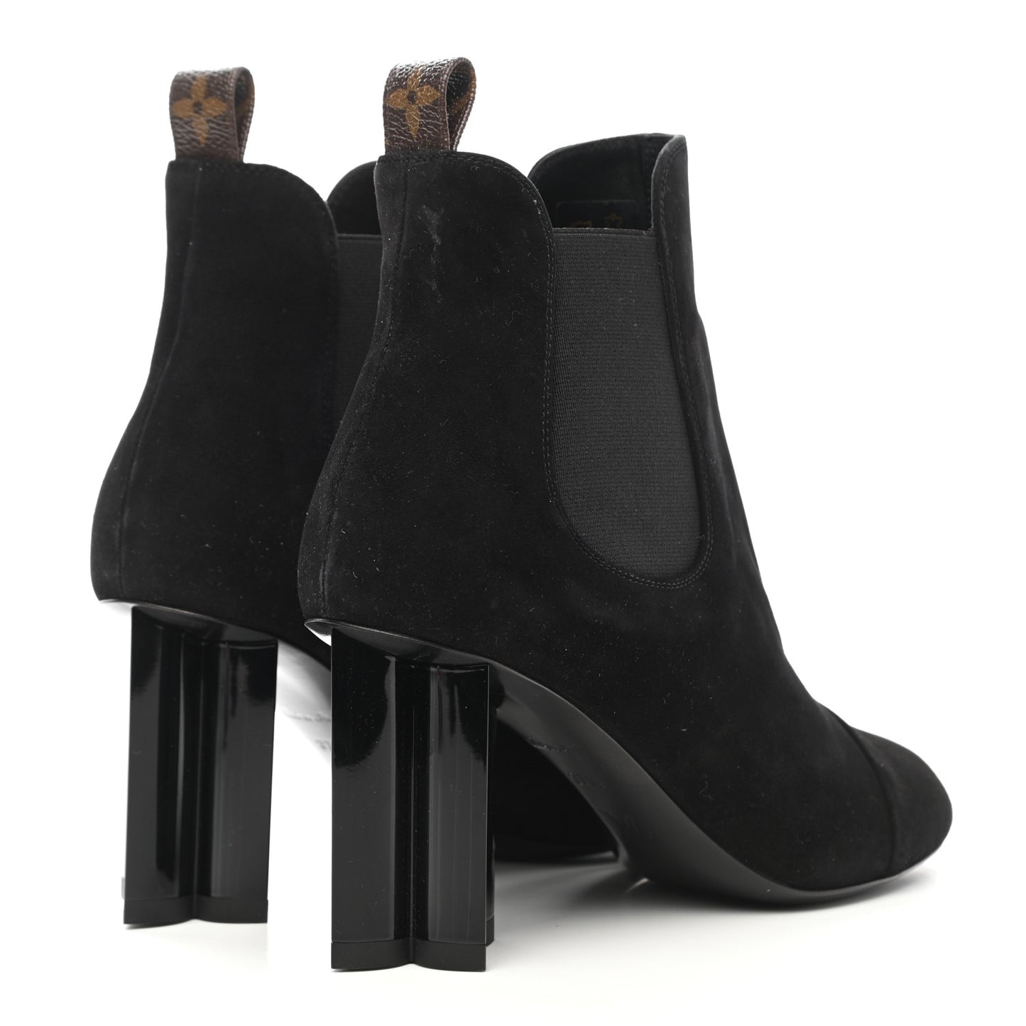 Suede Monogram Uniformes Cap Toe Chelsea 80mm Ankle Boots 37.5 Black