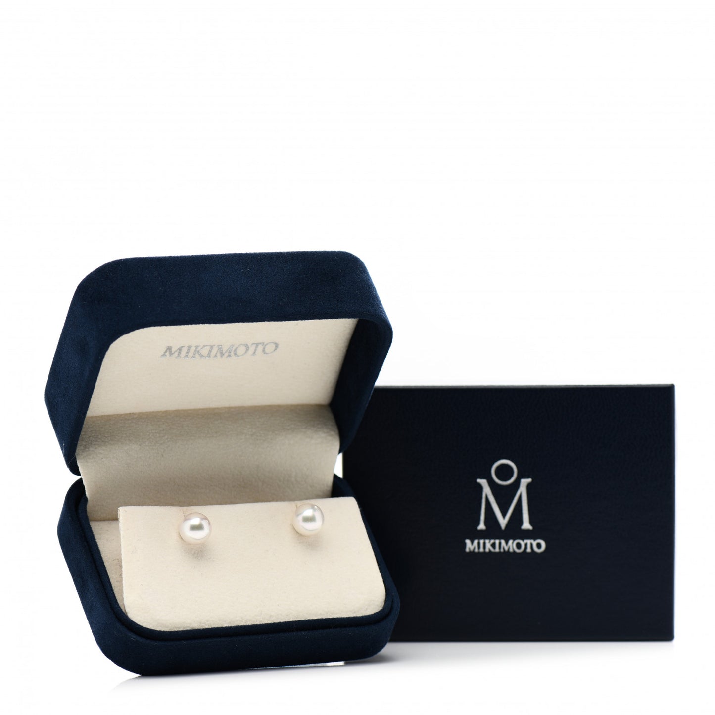 18K White Gold Akoya Pearl 8mm Stud Earrings