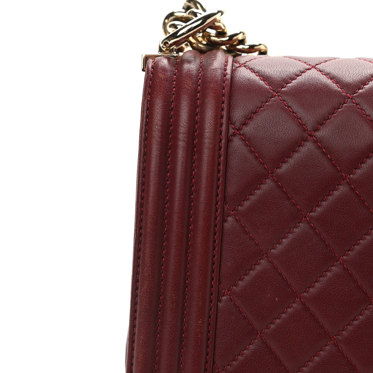 Chanel Lambskin Quilted New Medium Boy Flap Dark Red 15 of 16