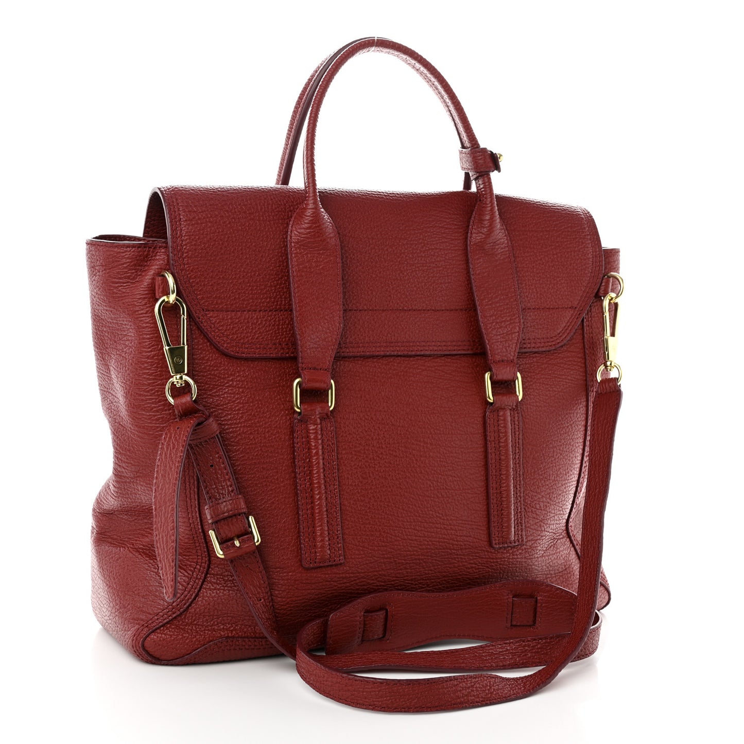 Textured Calfskin Large Pashli Satchel Oxblood