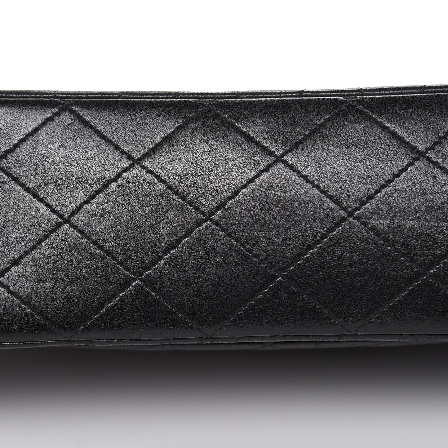 Lambskin Quilted Medium Double Flap Black