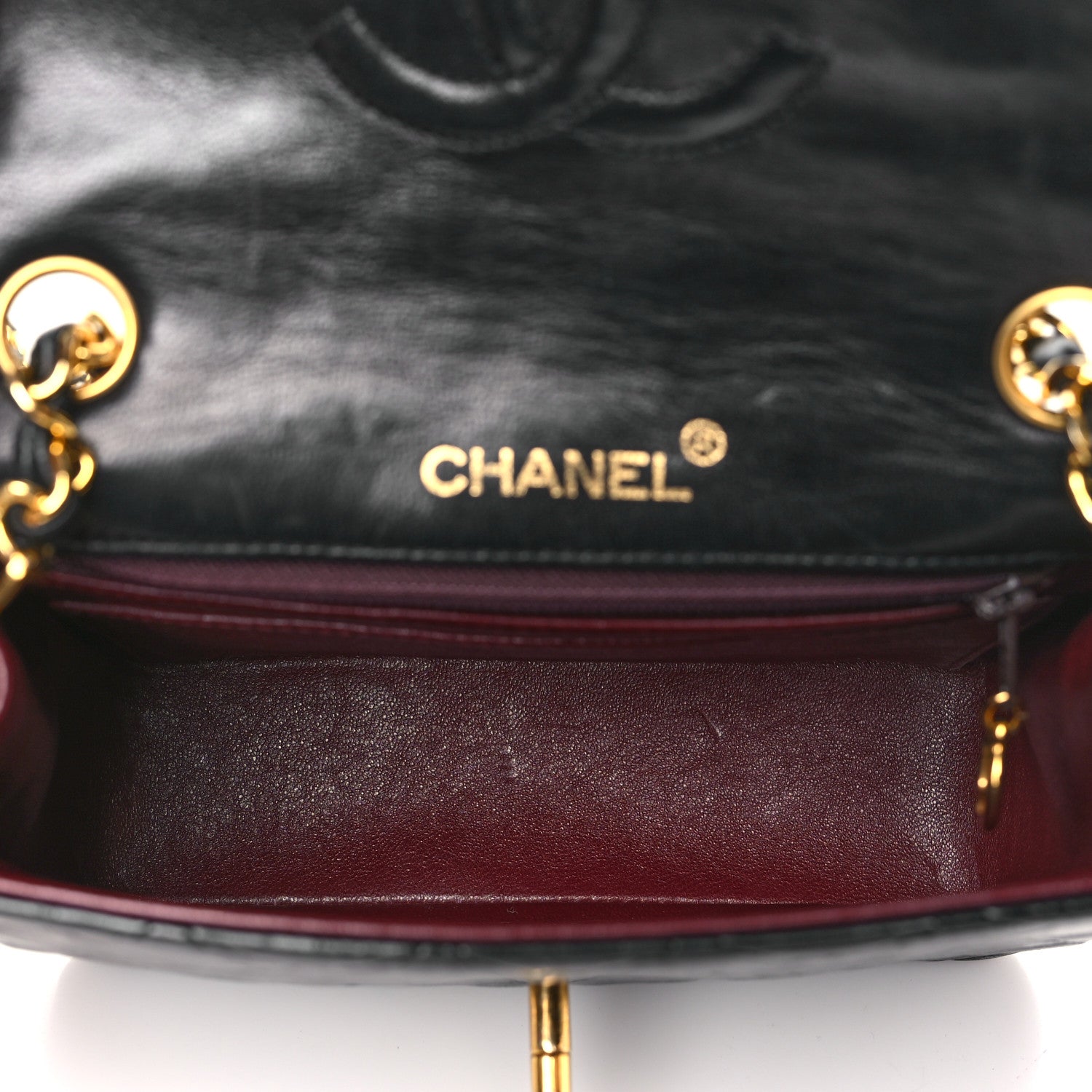 Chanel Lambskin Quilted Mini Square Flap Bag Black 5 of 10