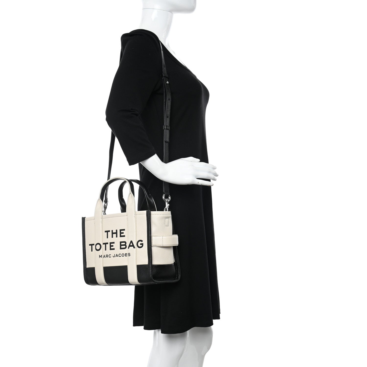 Marc Jacobs Grained Calfskin Colorblock Mini The Tote Bag Ivory Multi 2 of 11