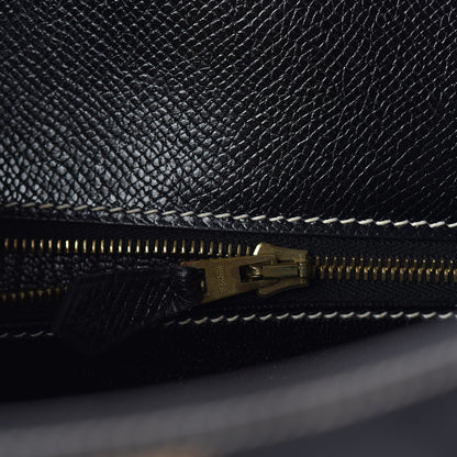 Hermes Veau Grain Lisse Kelly Sellier 32 Black 22 of 33