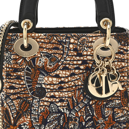 Christian Dior Smooth Calfskin Beaded Animals Mini Lady Dior Orange Multicolor 8 of 11