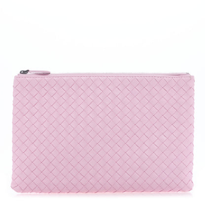 Bottega Veneta Nappa Intrecciato Medium Zip Pouch Pink 1 of 6
