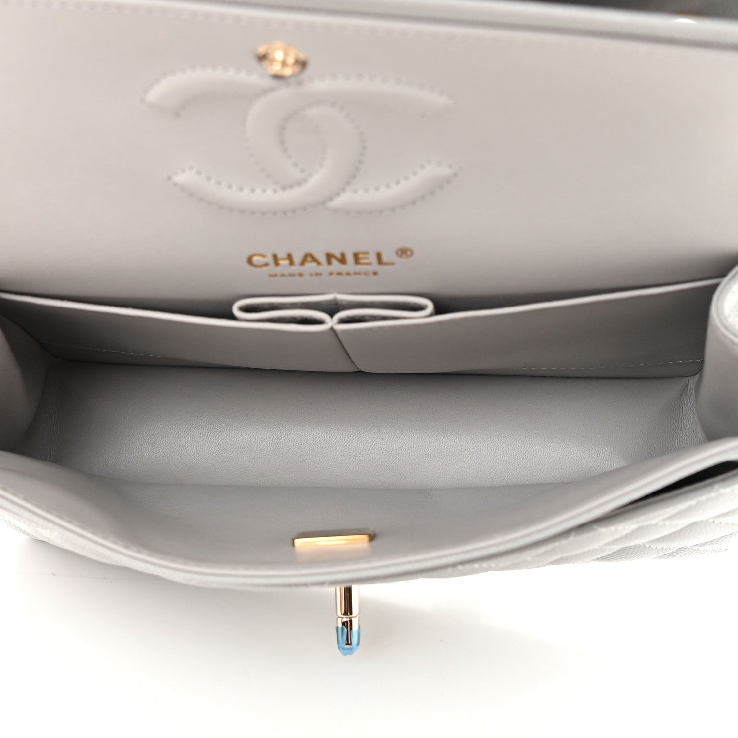 Chanel Caviar Quilted Small Double Flap Grey 5 of 11