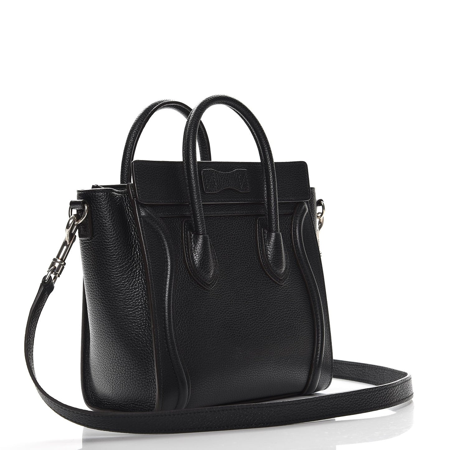 Drummed Calfskin Nano Luggage Black