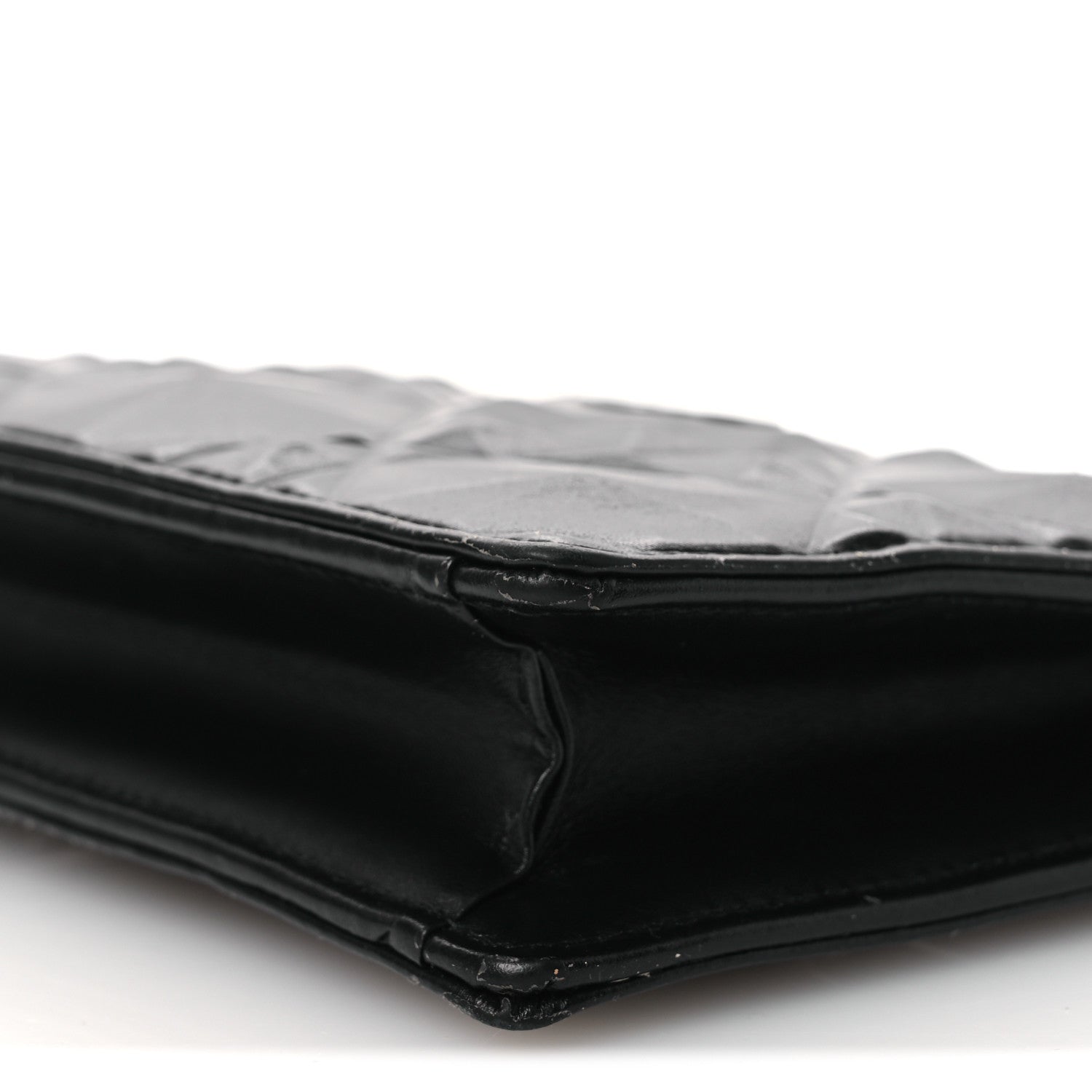 Christian Dior Calfskin Macrocannage Diamond Caro Zipped Pouch With Chain Black 11 of 13