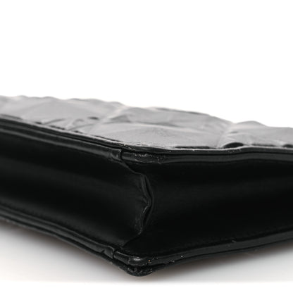 Christian Dior Calfskin Macrocannage Diamond Caro Zipped Pouch With Chain Black 11 of 13