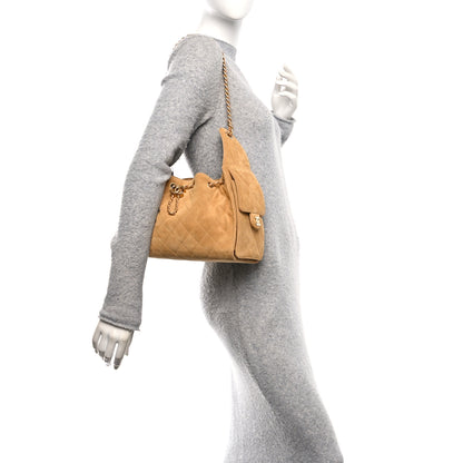 Chanel Suede Quilted Small Chanel 25 Handbag Beige 2 of 10