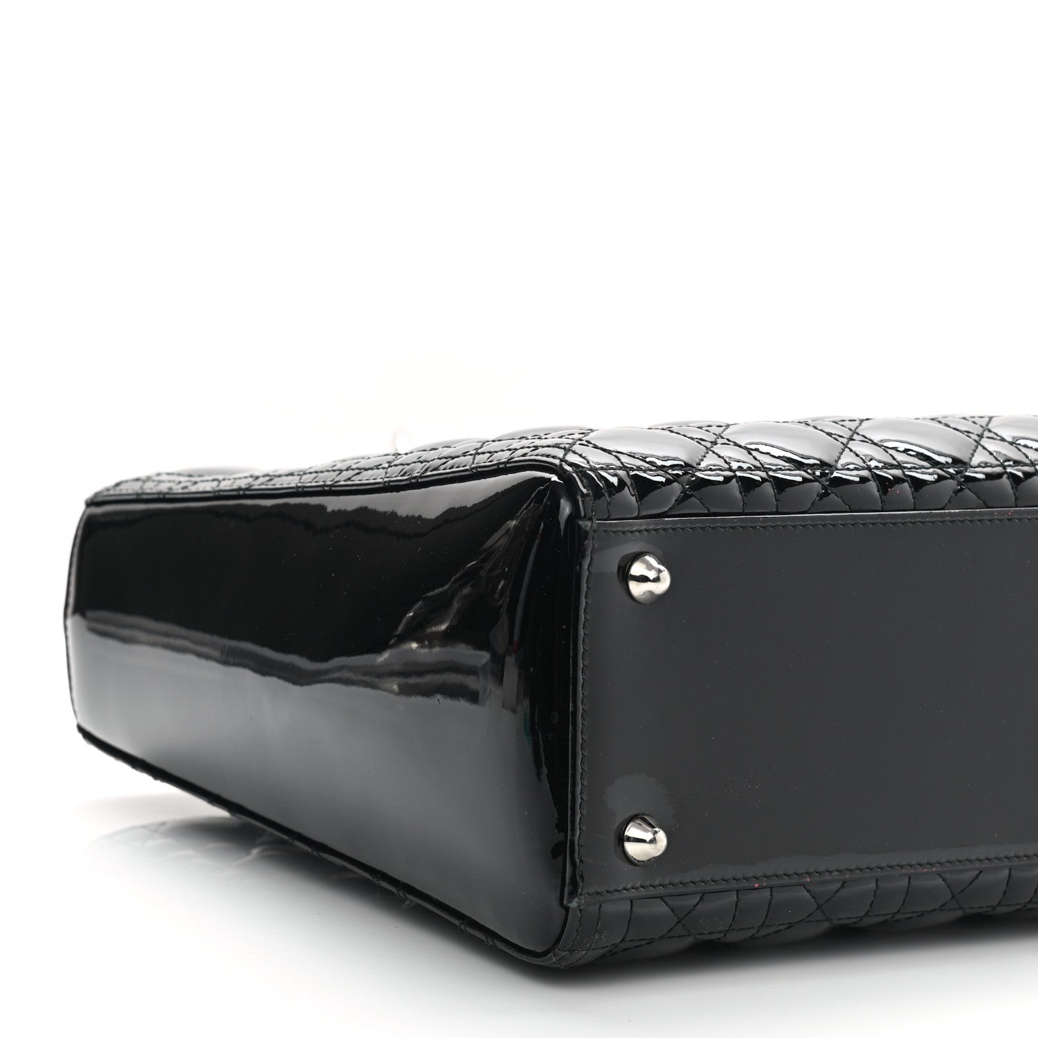 Christian Dior Patent Cannage Large Lady Dior Black 9 of 10