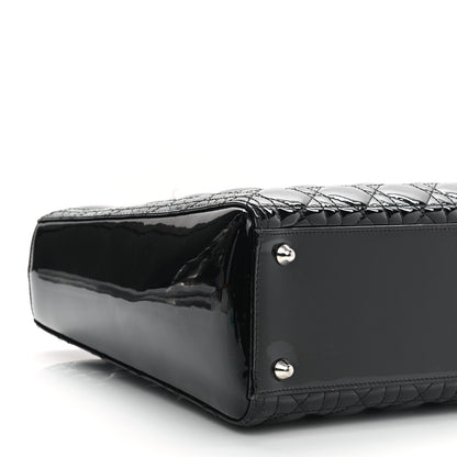 Christian Dior Patent Cannage Large Lady Dior Black 9 of 10