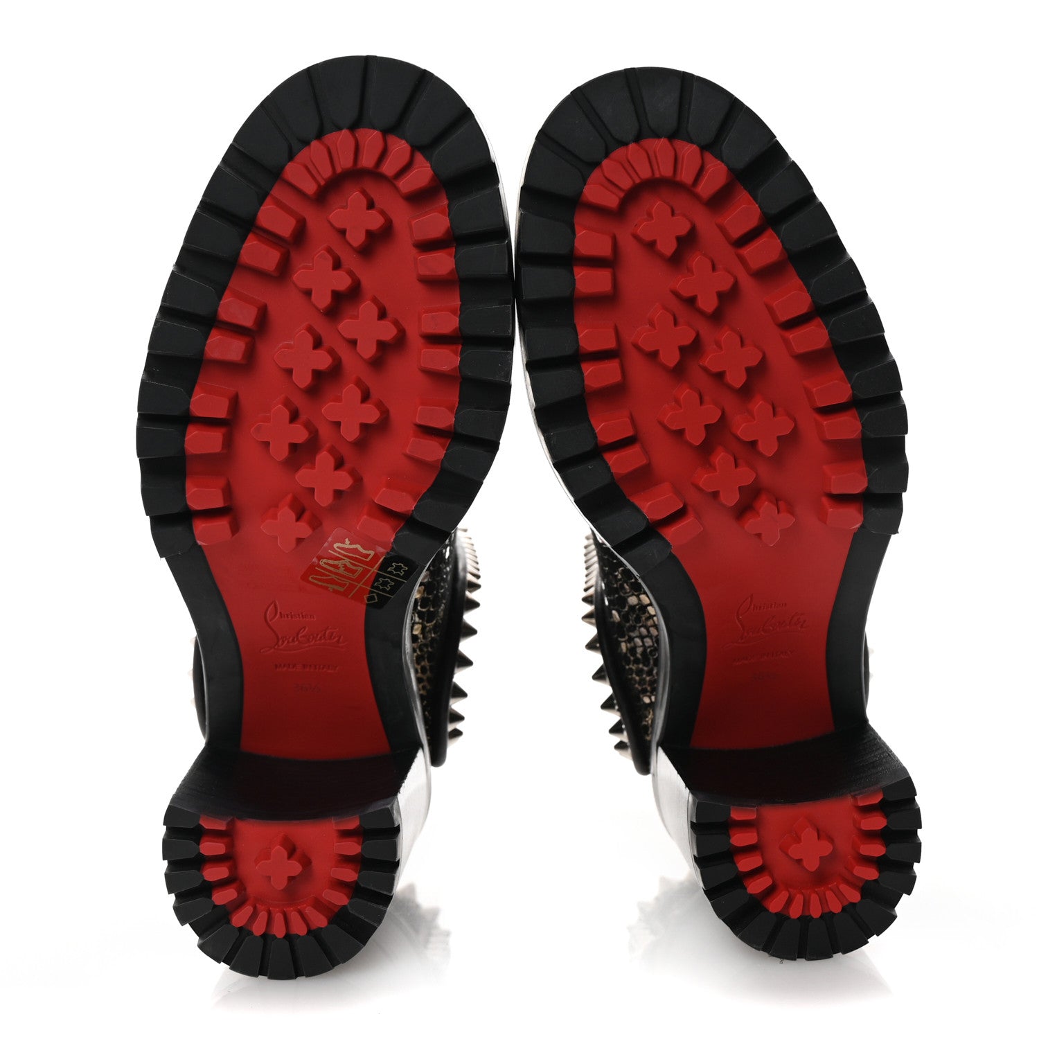 Christian Louboutin Suede Snakeskin Embossed Spiked Capahutta 70 Chelsea Boots 36.5 6 of 9