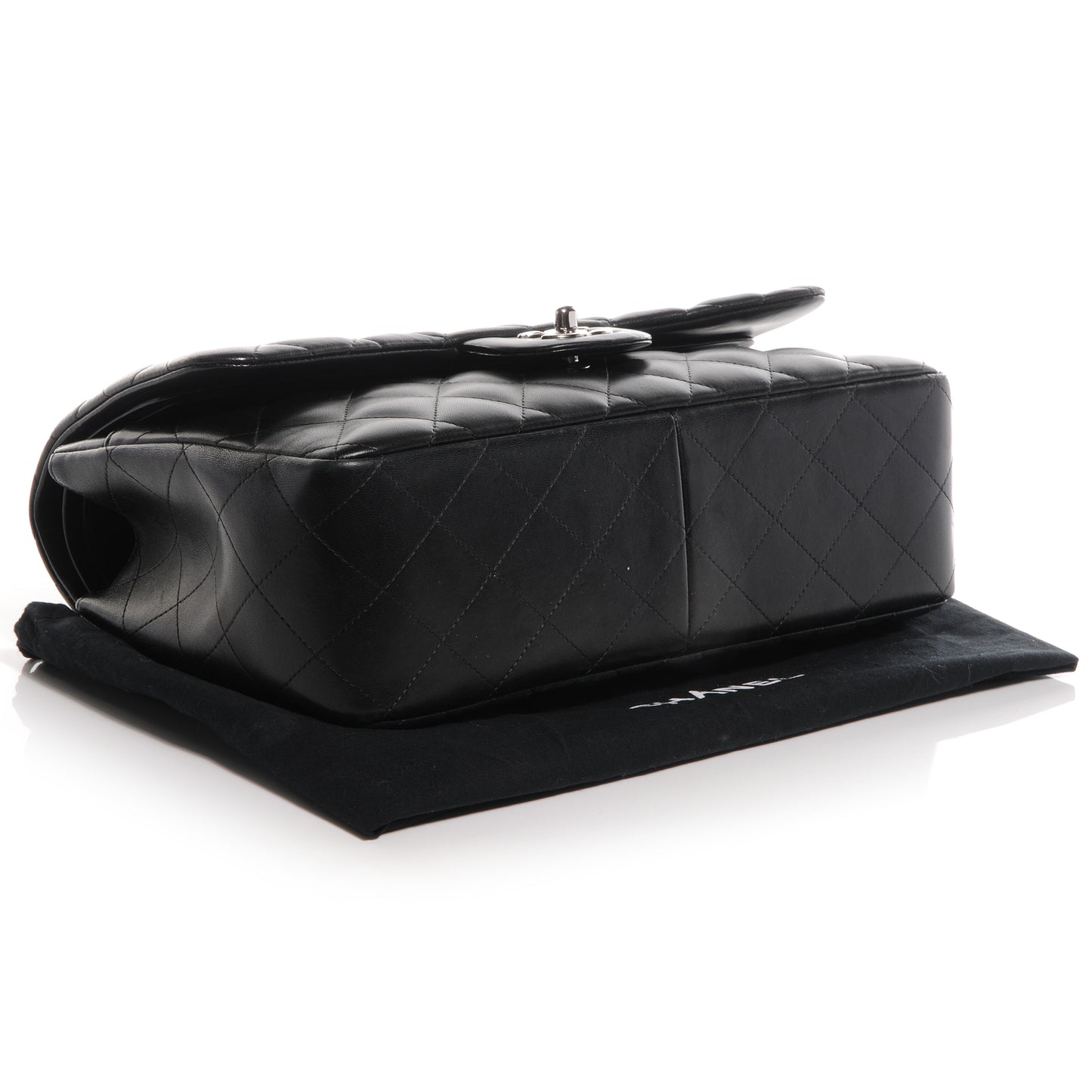 Lambskin Jumbo Double Flap Black