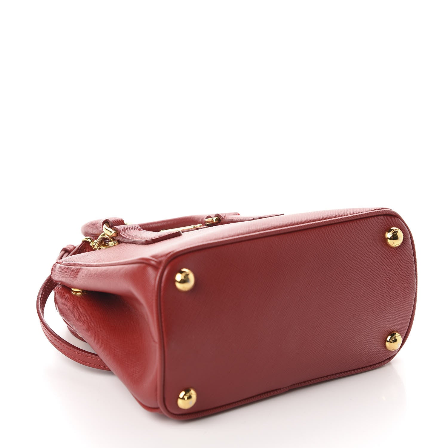 Prada Saffiano Lux Micro Galleria Double Zip Tote Fuoco 4 of 10