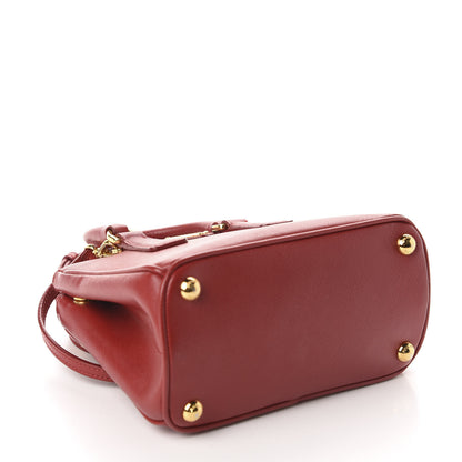 Prada Saffiano Lux Micro Galleria Double Zip Tote Fuoco 4 of 10
