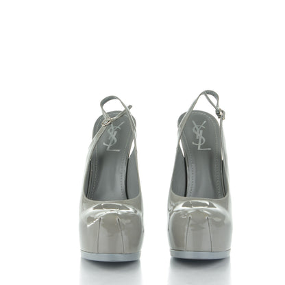 Saint Laurent Vitello Vernice Tribtoo Slingback Platform Pumps Flannel 40.5 2 of 10