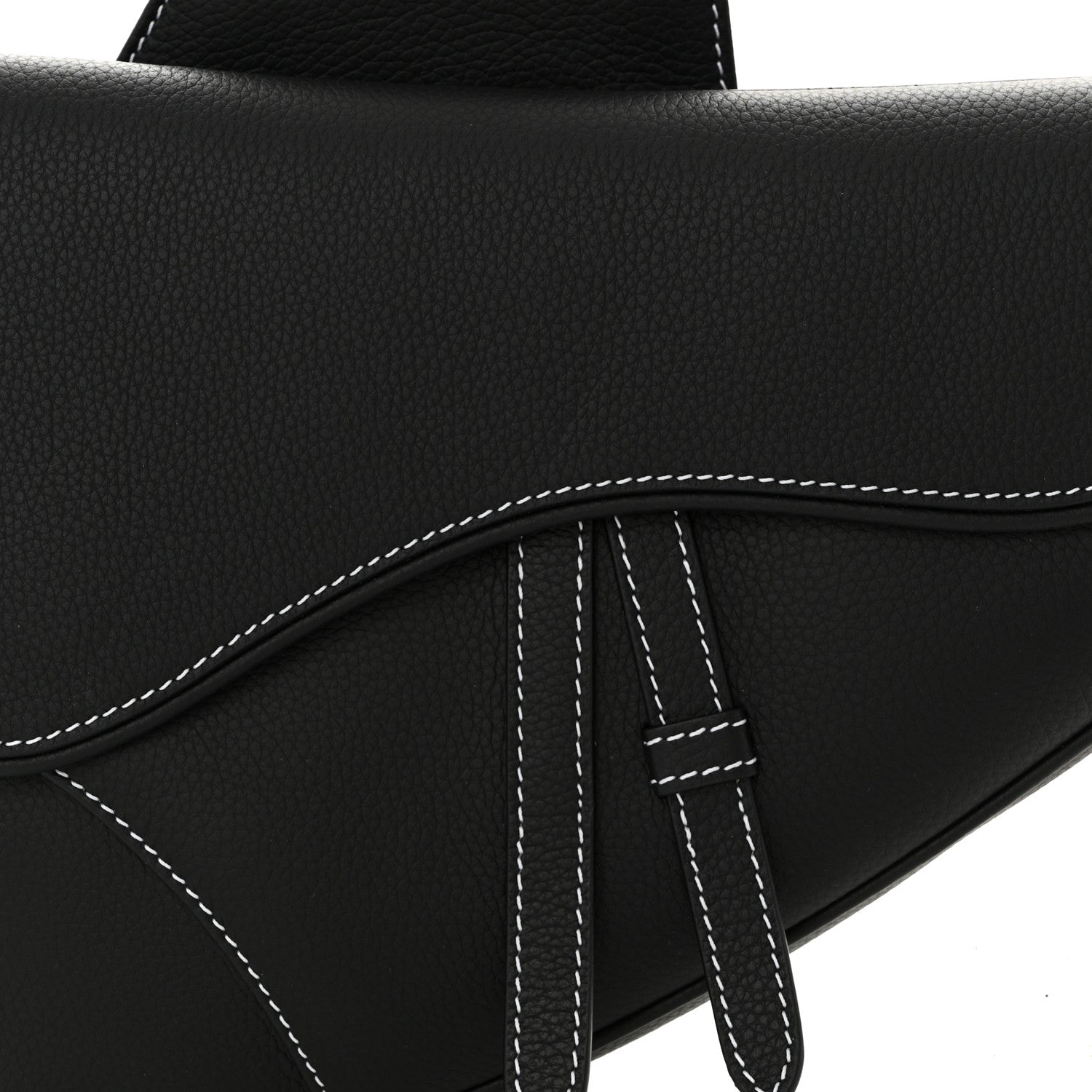 Christian Dior Grained Calfskin Mens Saddle Bag Black 8 of 11