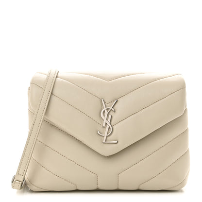 Saint Laurent Calfskin Y Quilted Monogram Toy Loulou Crossbody Bag Crema Soft 1 of 13