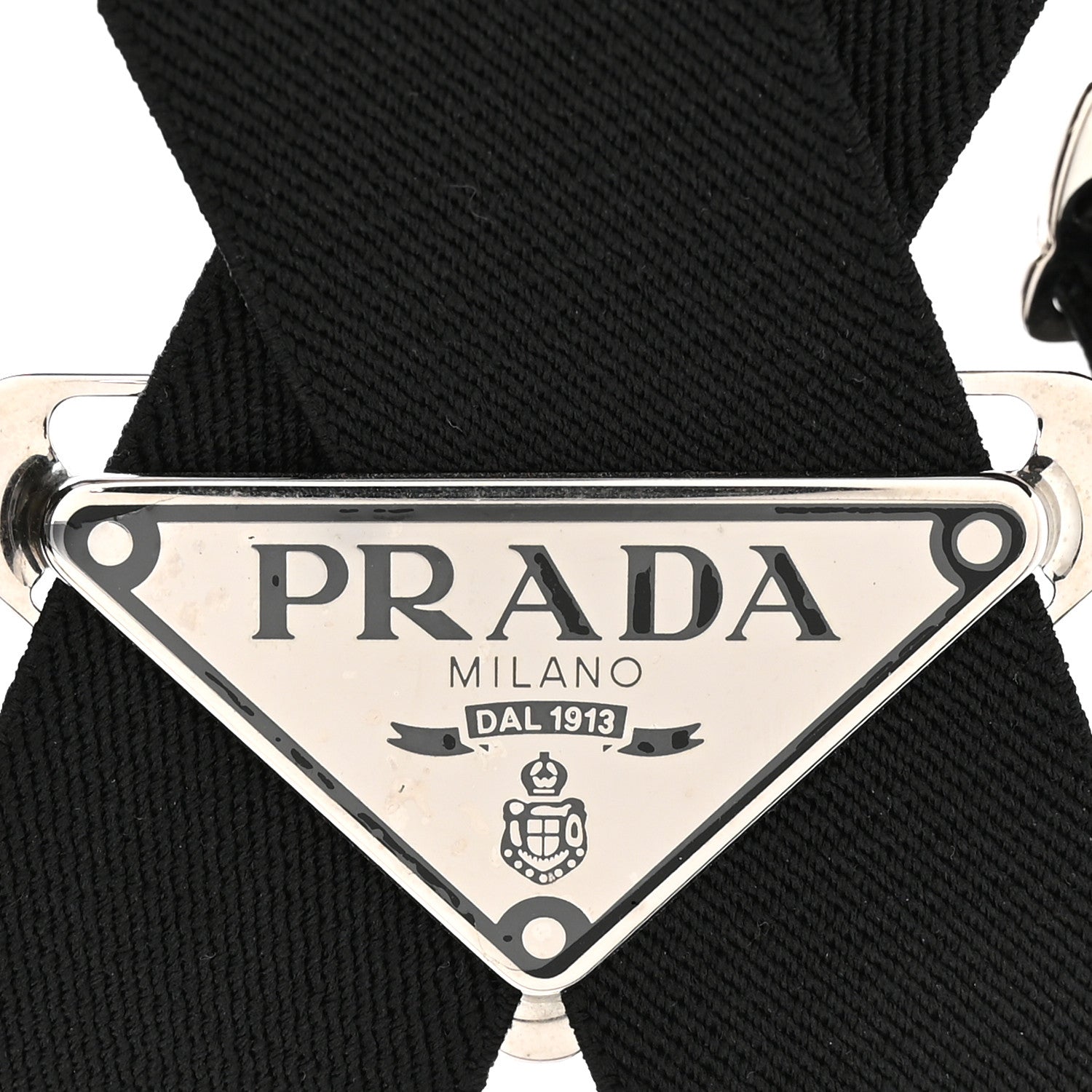 Prada Woven Re-Nylon Triangle Suspenders Black 3 of 4