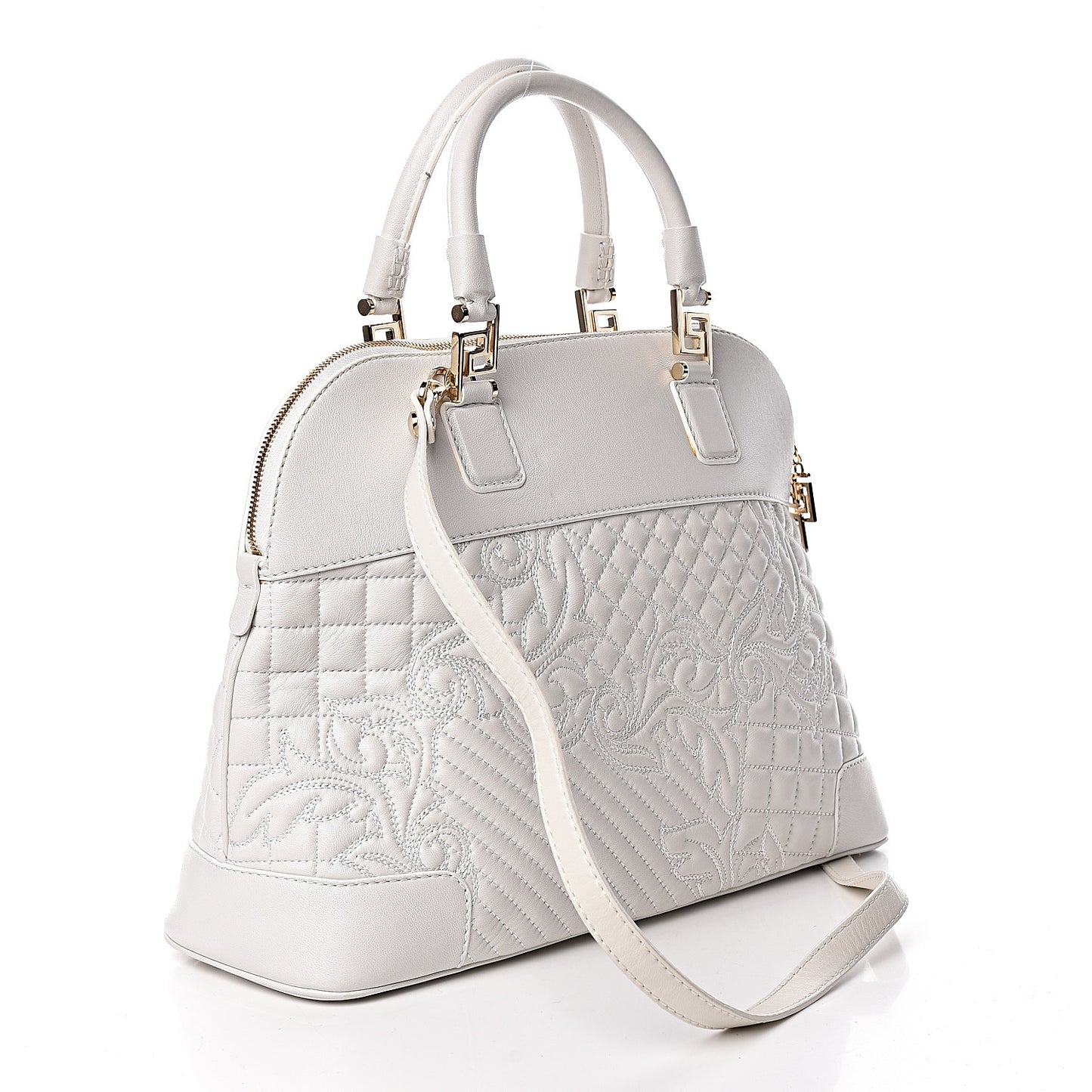 Barocco Quilted Nappa Altea Vanitas Lady Athena White