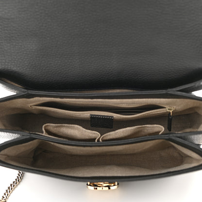 Gucci Dollar Calfskin Medium Interlocking G Top Handle Shoulder Bag Black 5 of 14