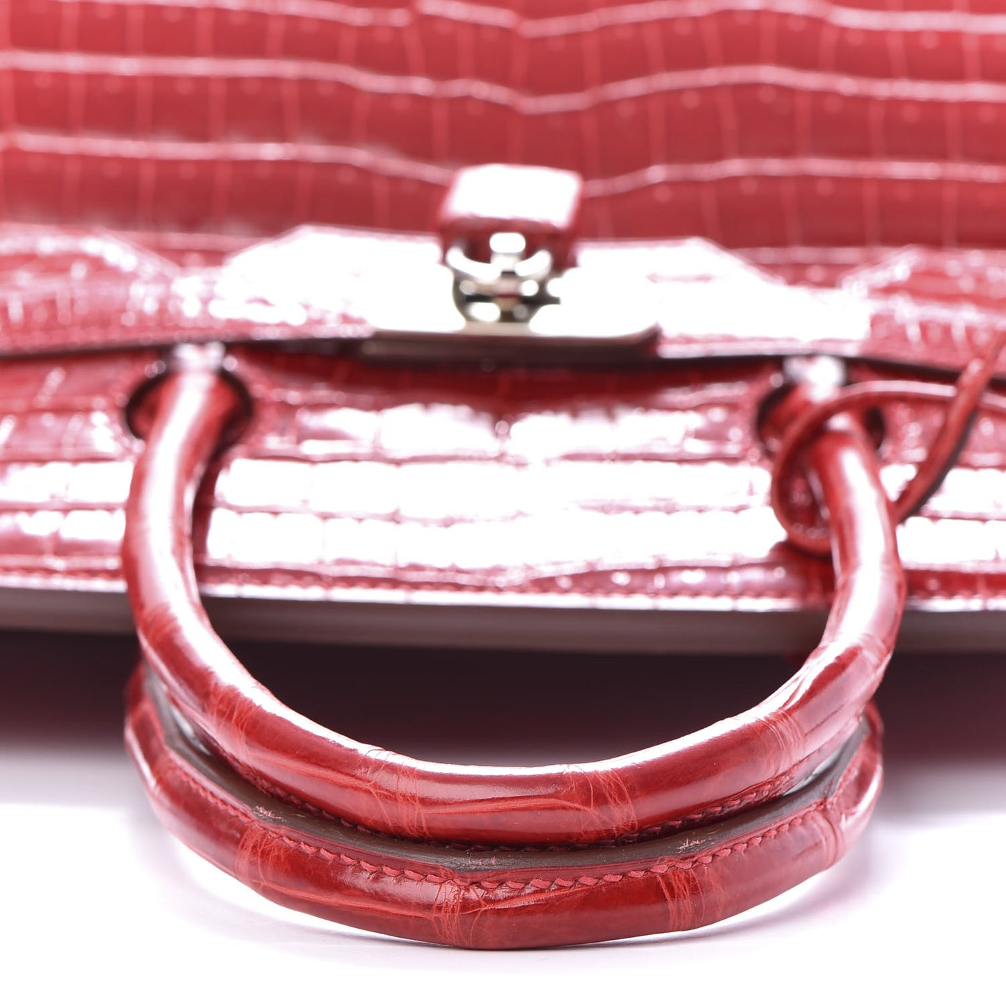 Shiny Porosus Crocodile Birkin 35 Rouge Vif