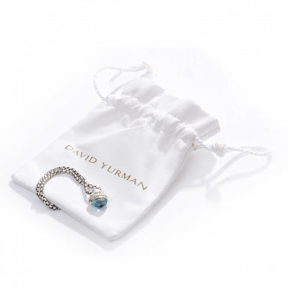 David Yurman Sterling Silver and 14k Gold Blue Topaz Acorn Pendant Necklace 5 of 5