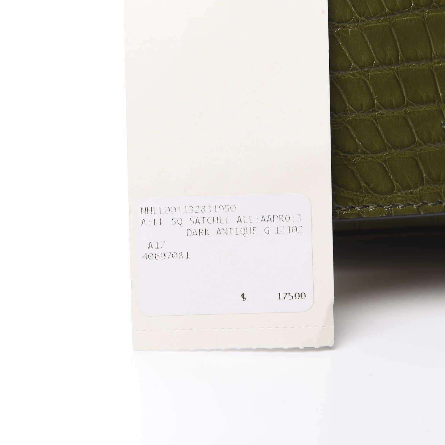 Burberry Alligator Square Satchel Dark Antique Green 12 of 12