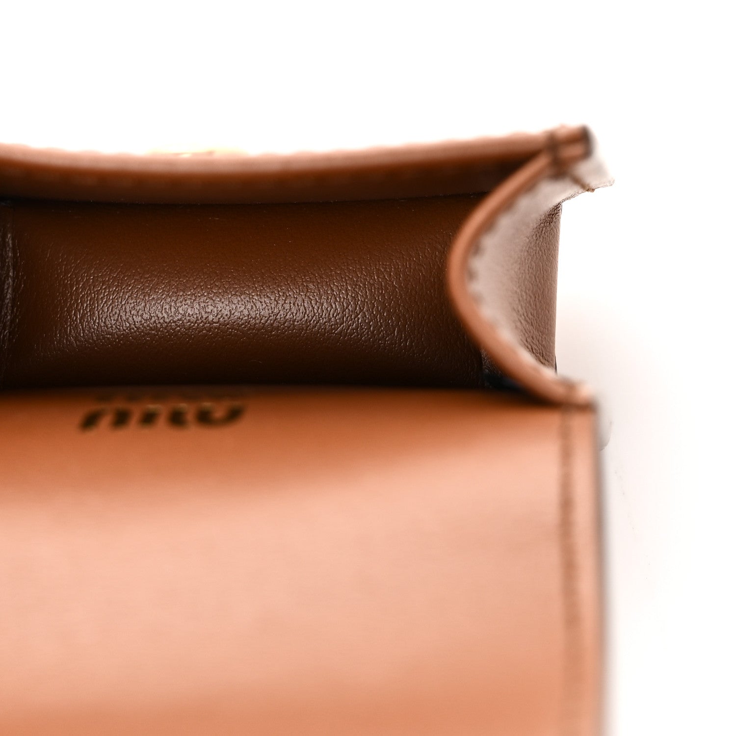 Miu Miu Nappa Flap Pouch Bag Charm Cognac Orange 1863644