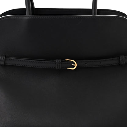 The Row Polished Saddle Calfskin Soft Margaux Belt 12 Black 7 of 9