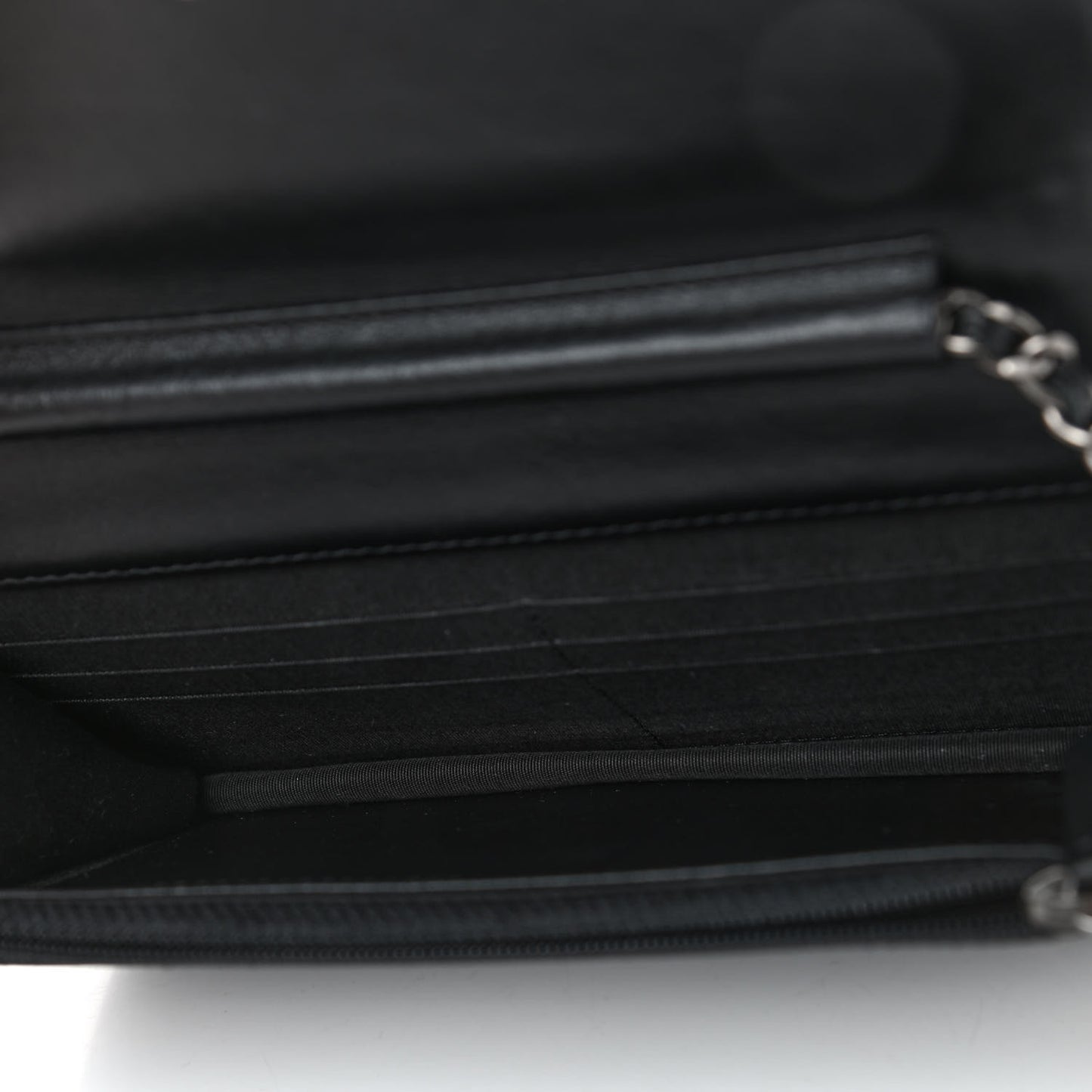 Caviar Chevron Quilted Boy Wallet On Chain WOC Black