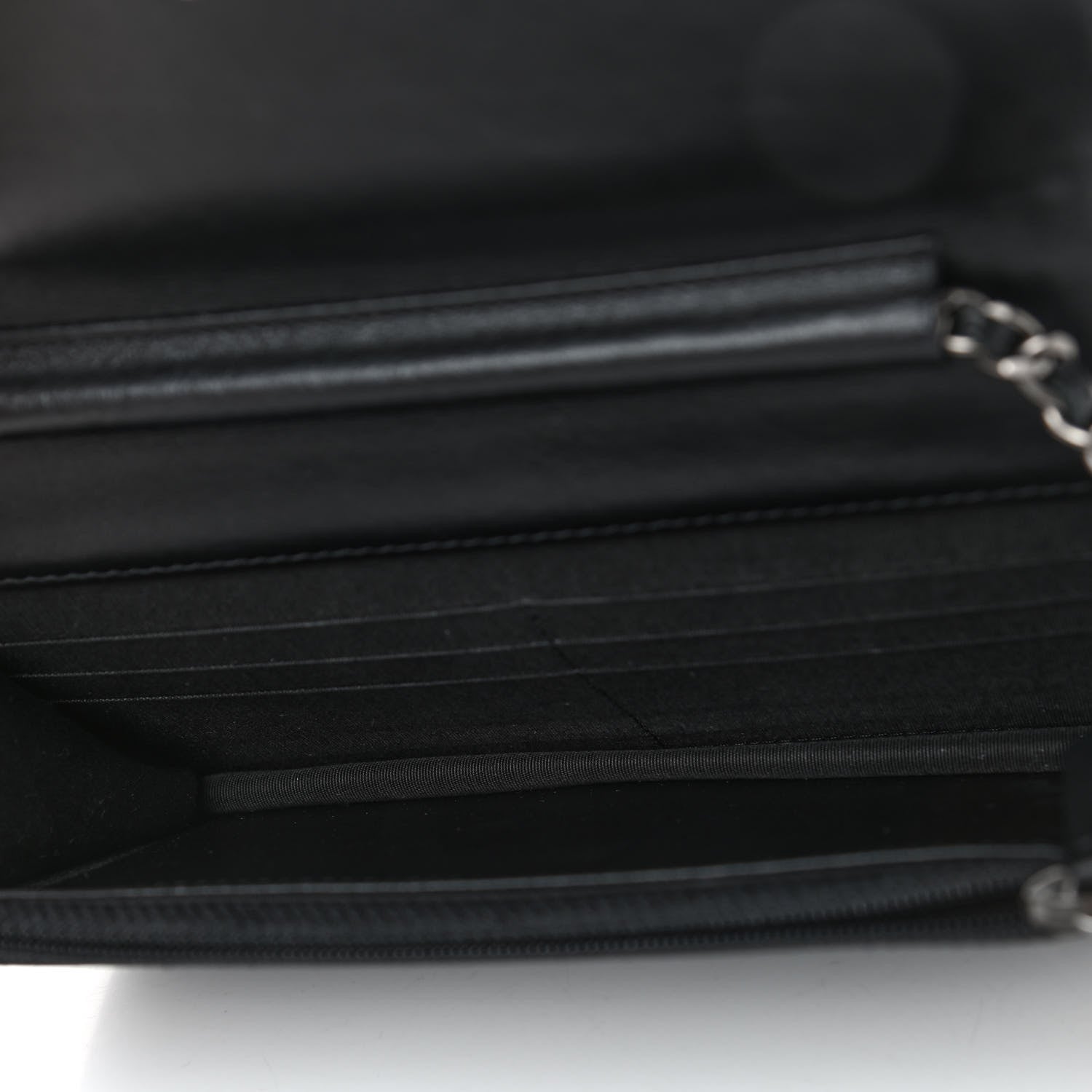 Chanel Caviar Chevron Quilted Boy Wallet On Chain WOC Black 4 of 4