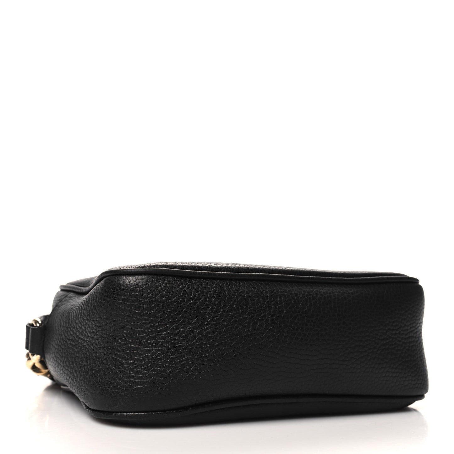 Pebbled Calfskin Small Soho Disco Bag Black