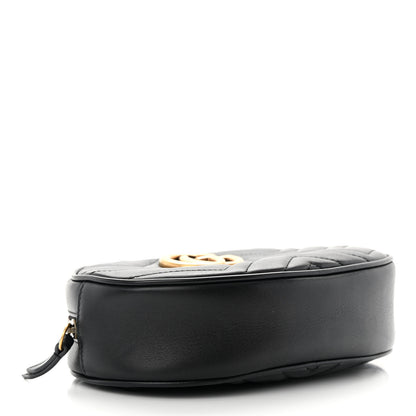 Gucci Calfskin Matelasse GG Marmont Belt Bag 95 38 Black 4 of 13