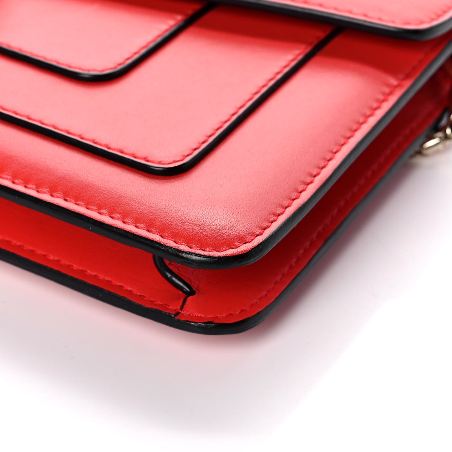 Calfskin Serpenti Forever Flap Clutch Ruby Red