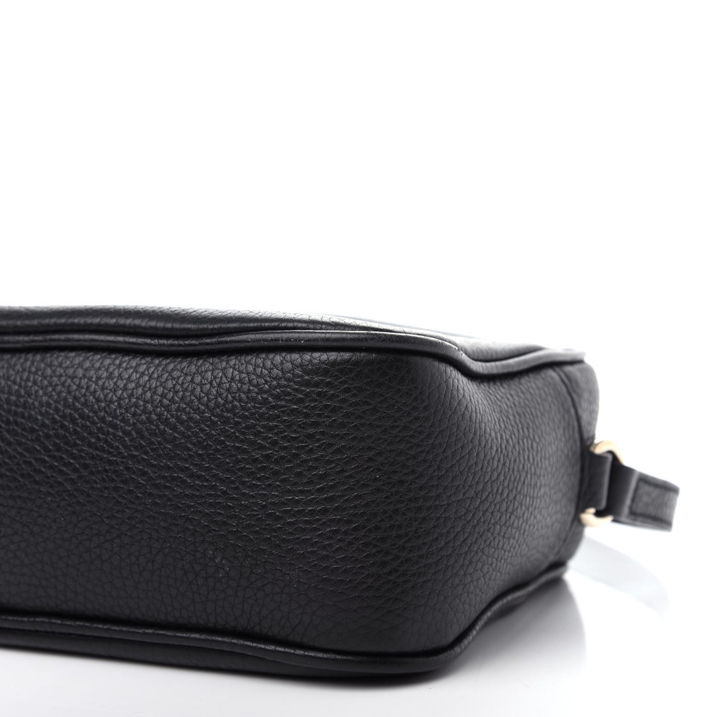 Pebbled Calfskin Small Soho Disco Bag Black