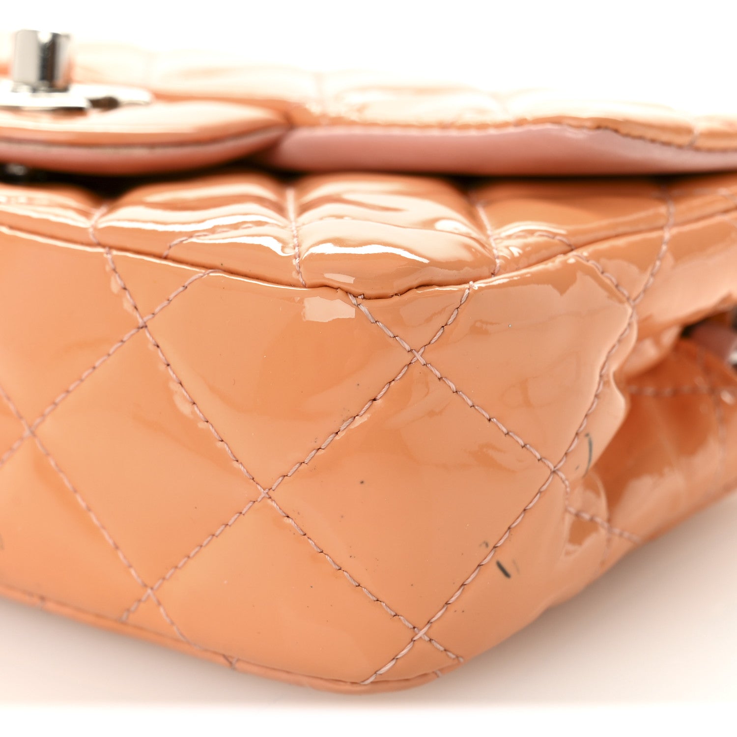 Chanel Patent Calfskin Quilted Extra Mini Rectangular Flap Pink 10 of 14