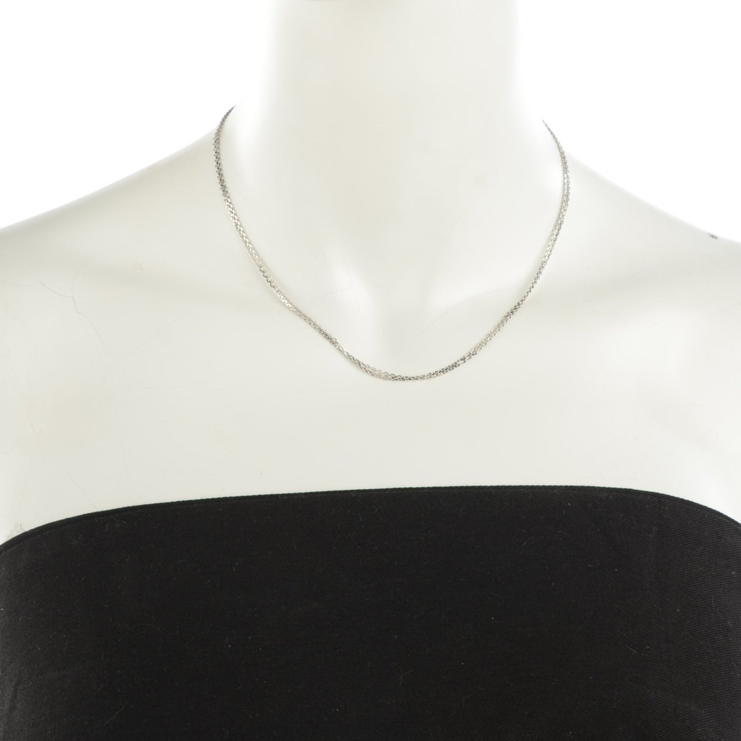 18K White Gold Double Chain Necklace