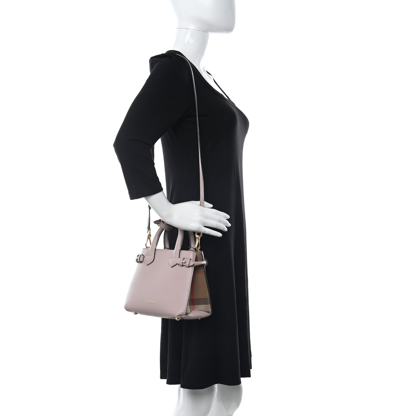 Grainy Calfskin House Check Baby Banner Tote Pale Orchid
