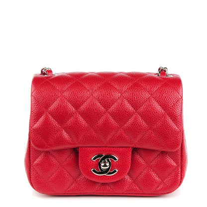 Chanel Pearly Caviar Quilted Mini Square Flap Dark Pink 1 of 8