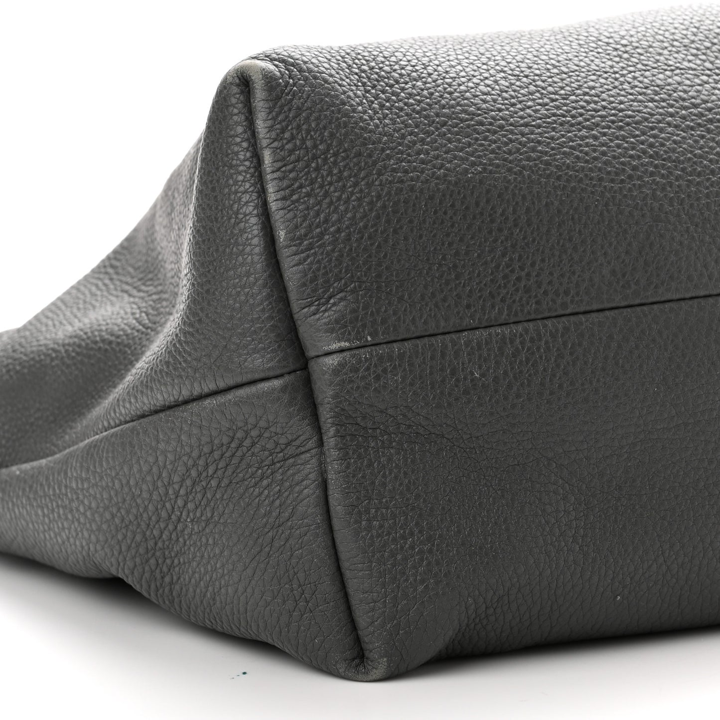 Pebbled Calfskin Medium Bamboo Tassel Tote Grey