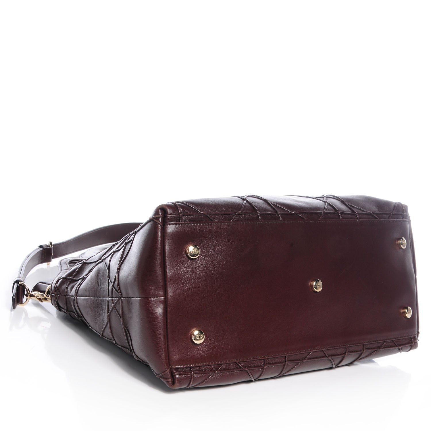 Christian Dior Lambskin Cannage Medium Granville Tote Brown 5 of 9