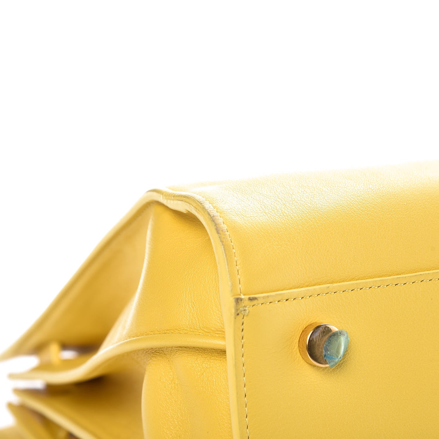 Saint Laurent Grained Calfskin Small Sac De Jour Yellow 17 of 20