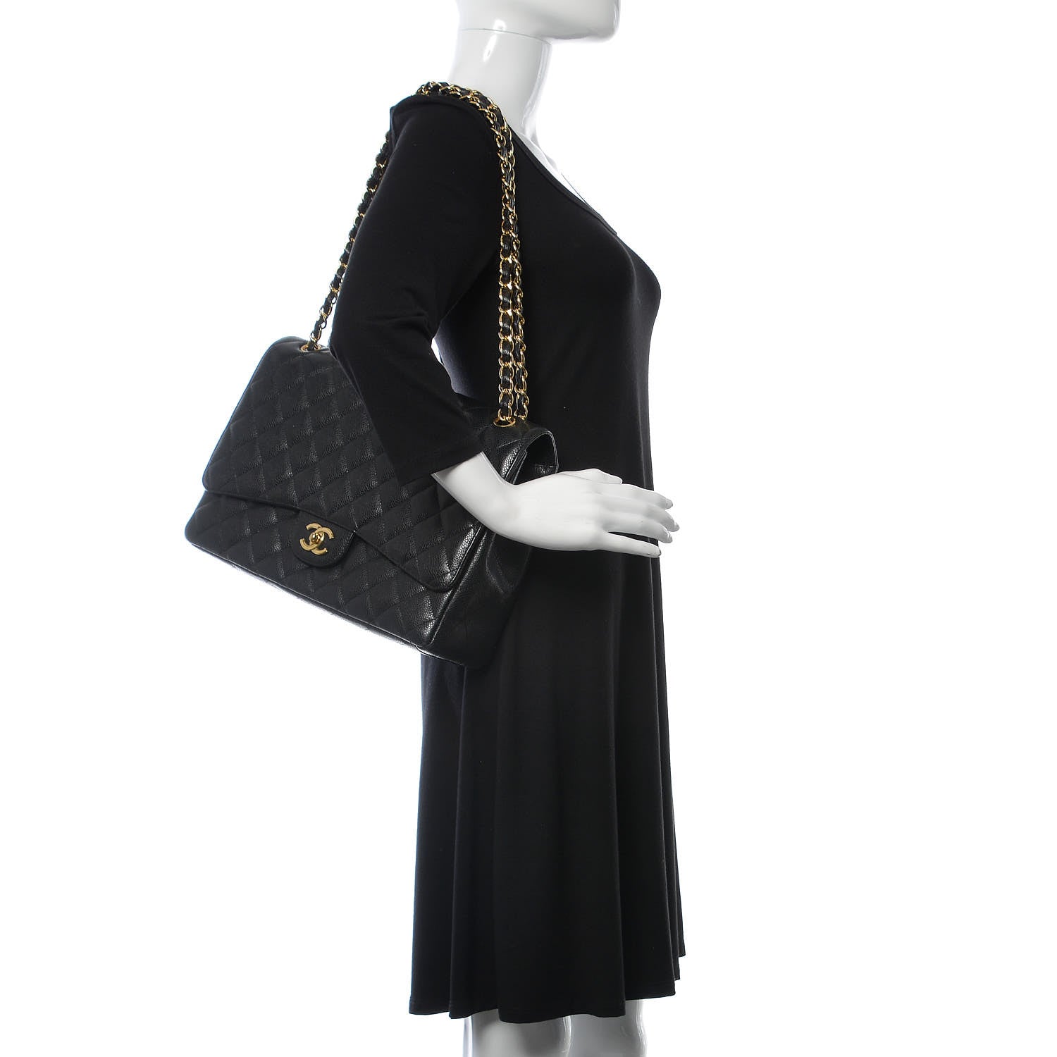 Chanel Caviar Quilted Maxi Single Flap Black 2 of 10